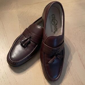 Vtg Crown Executive Collection Italian Leather Tassel Loafers Brown 8.5 D